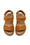 Santos Double Velcro Genuine Leather Unisex Kids Sandals Cinnamon Color - 7