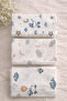 Set of 3 Muslin Blanket and Blanket - 100% Cotton, Oeko-Tex Certified, Boxed
