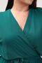 Women's Green Double Breasted Collar Midi Length Plus Size Chiffon Dress Nb8062 - 6