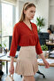 Women's Tile V-Neck Quarter Sleeve Blouse Arm-25Y 001024