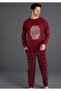 Men's plaid print long sleeve crew neck pajama set
