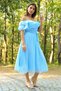 Women's Baby Blue Belted Madonna Collar Baby Shower Dress Nb8060 - 5
