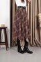 Plaid Asymmetric Chiffon Skirt Black - 6