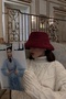 Premium Plush Bucket Women's Hat (Burgundy)