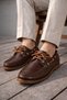 Genova Genuine Leather Lace-Up Men's Casual Loafer Shoes - 6