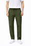 Men's Khaki Linen Mixed Relaxed Fit Trousers Comfortable Cut - 3