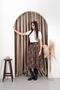 Plaid Asymmetric Chiffon Skirt Black - 7