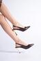 Women's Evening Dress Open Back Buckled 9cm Comfortable Heeled Shoes - 5