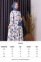 women's linen print islamic dress SMS002 - Blue - 2