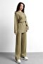 Women's Loose Button-Hem Blouse and Pants Set - 4