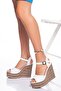 Feta High Padding Sole Comfort Poly Sole Wide Band Buckle Helmet Sandals Summer Shoes-white - 3