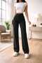 Nicy 90's Stretch Fabric Black Super High-Waist Loose Palazzo Pants. (SUPER HIGH.) Wide Leg.