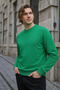 Green Color Men's Crew Neck Sweatshirt - 4