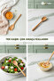 1 Piece 23 cm Varnished Bamboo Spoon – Suitable for Food and Sauce Preparation, Single Wooden Spoon, Non-Slip