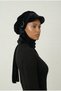 Velvet Hat with Scarf and Buckle Detail, Black Ready-To-Wear Turban Hijab Bonnet, Suitable for Medical Use - 4
