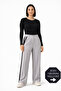 Women's Gray Side-Striped Wide-Leg Pleated Palazzo Fabric Trousers