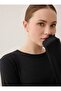 Viscose Fabric Crew Neck Tunic - Black - - 4