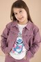 Dusty Rose Cute Character Printed Jacket and Trousers 3-Piece Girls' Set 23587 - 2