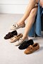 Ravello Taba Suede Bead Detailed Tasseled Laced Loafers Ballet Flats Casual Shoes - 5
