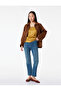 Regular Waist Slim Fit Buttoned Cotton Spanish Flare Denim Trousers - Flare Jeans