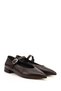 Women's Brown Pointed Toe Mary Jane Ballet Flats - 3