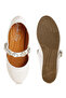 Women's Charms Embellished Flat Mary Janes In White - 5