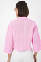 Women's Striped Oversize Short Shirt 20326 - Pink - 5