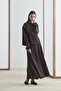 Shawl Collar Shirt Skirt Set Bitter Brown - 6