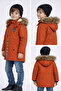 Tile-Colored Boys' Winter Waterproof Coat - 3