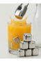 Set of 4 Steel Ice Cubes and Tongs - 4