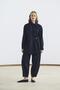Buckle Detailed Wrap Shirt and Trousers Set Navy Blue - 4