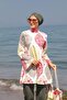 Rope Tied 4-Piece Khaki Tile Patterned Fully Covered Hijab Swimsuit 1948 - 5