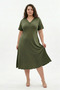 Bamboo Fabric Lace Collar Detailed Oversized Flared Dress