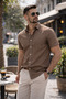 Men's Wide Cut Classic Short Sleeve Lycra Linen Shirt - 4