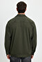 Men's Relax Fit Comfortable Cut Buttoned Side Pocket Knitted Dark Green Jacket Shirt - 8