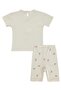 Teddy Bear Printed Bowknot Set for 6-18 Months - Ivory - 2