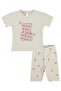 Teddy Bear Printed Bowknot Set for 6-18 Months - Ivory - 4