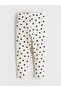 Ecru Elastic Waist Floral Girls' Tights 2-Pack (S6) - 3