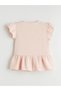 Pink V-Neck Ruffle Detailed Muslin Girls' Shirt (S6) - 3