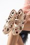 Mesh Embroidered and Embroidery-Detail Round Toe Luxury Women's Ballet Flats - 2