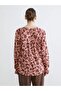 Pink Ruffled Collar Floral Blouse (S6) - 4