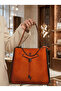 Women's Orange Chain Crisscross Straps Puppies Patterned Quality Charm Gift Stylish Hand Bag and Shoulder Bag