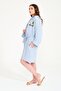 Duck Embroidered Short Hooded Muslin Women's Bathrobe - 5