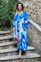 Blue Evil Eye Pattern Shirt Dress