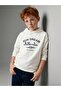 Beige Hooded Printed Boy's Sweatshirt (S6)