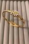 Clamp Bracelet with Zircon Stone and Daisy Figure, Stylish Design, Non-Tarnish Stainless Steel - 2