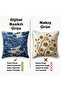 Delftware Punch Embroidery Patterned Digital Print Blue Decorative 2-Piece Set of Cushion Cover Pastoral Landscape - 3