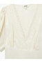 Slim Fit Lace Detailed Short Balloon Sleeve V-Neck Satin Crop Blouse - 5