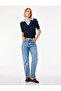 Cotton Lu Pocketed Buttoned Regular Waist Straight Leg Denim Pants - Slim Straight Jeans