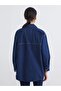 Indigo Shirt Collar Women's Jean Jacket (S6) - 4